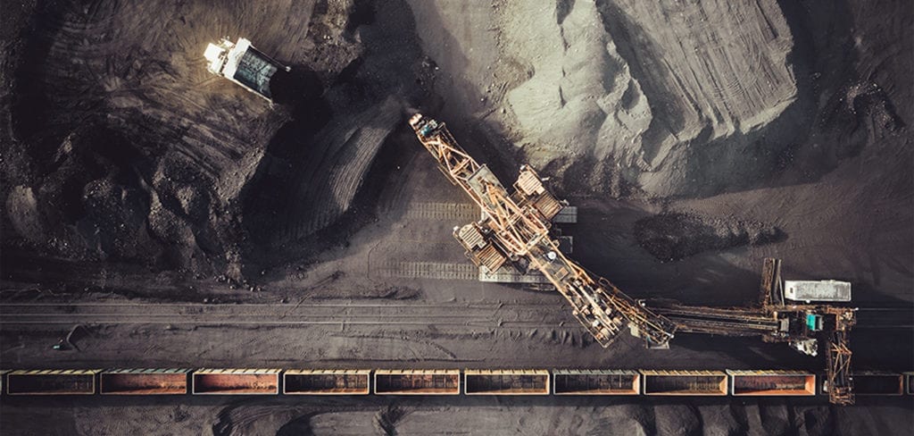 aerial view of mining quarry