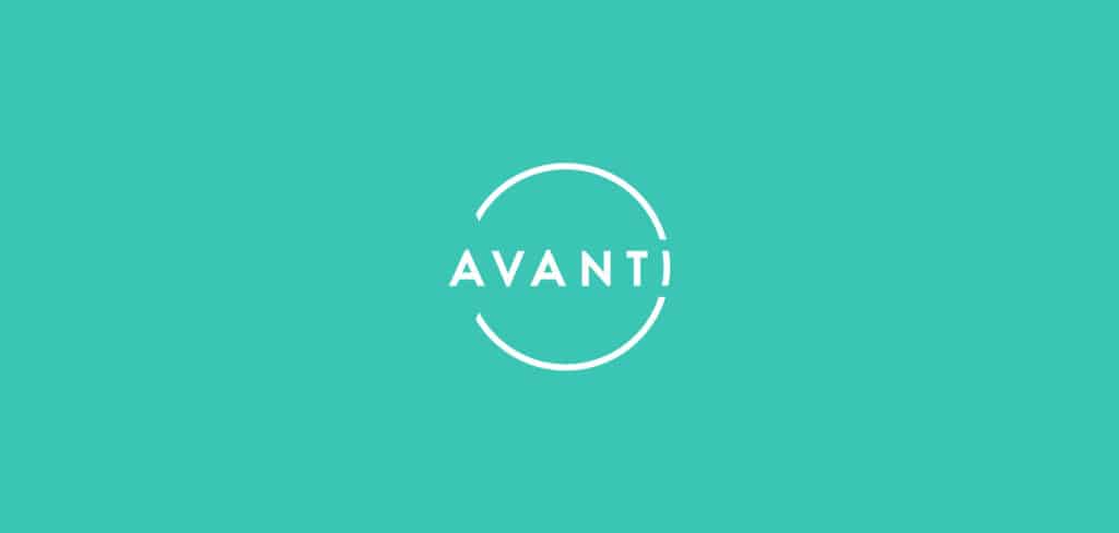 Avanti white logo on green background
