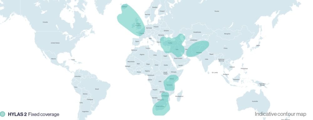 HYLAS 2 Coverage map